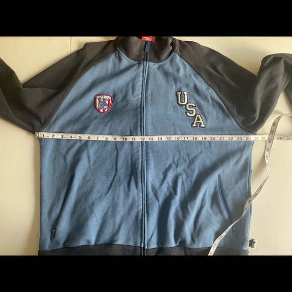 Oscar De La Hoya full zip sweater blue size XL cotton polyester Boxing Champ - Picture 9 of 10